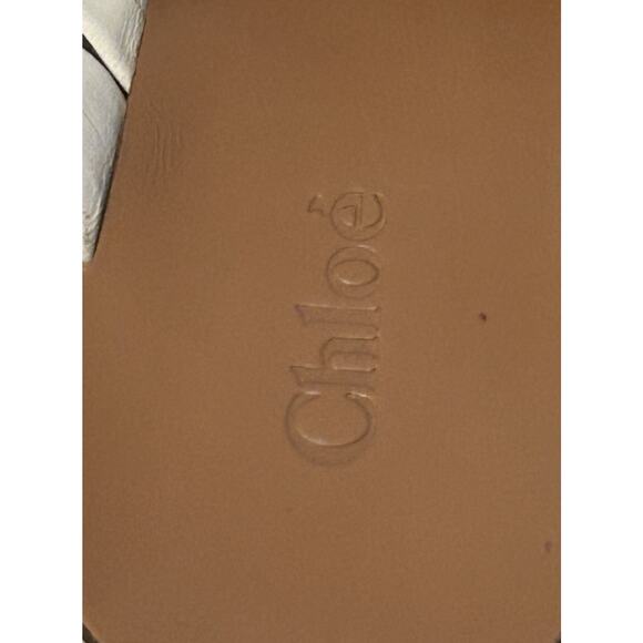 Chloé Women's Rony Ivory Crisscross Block Heel Sandals Italy - 39EU / 8.5US - Picture 3 of 6